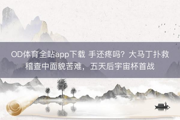OD体育全站app下载 手还疼吗？大马丁扑救稽查中面貌苦难，五天后宇宙杯首战