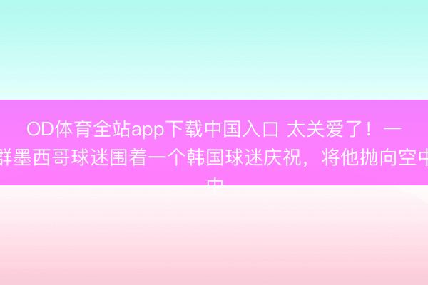 OD体育全站app下载中国入口 太关爱了！一群墨西哥球迷围着一个韩国球迷庆祝，将他抛向空中