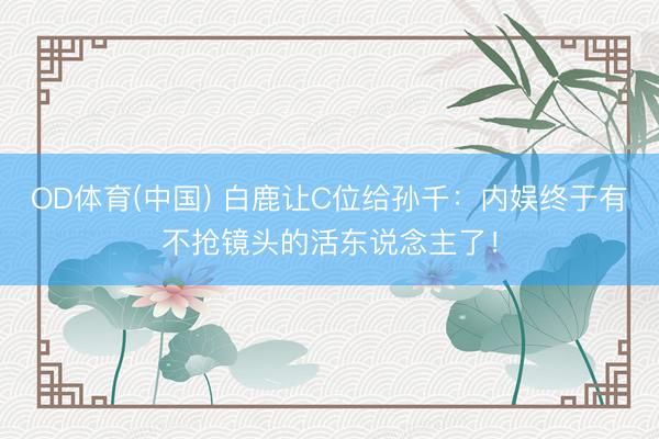 OD体育(中国) 白鹿让C位给孙千：内娱终于有不抢镜头的活东说念主了！