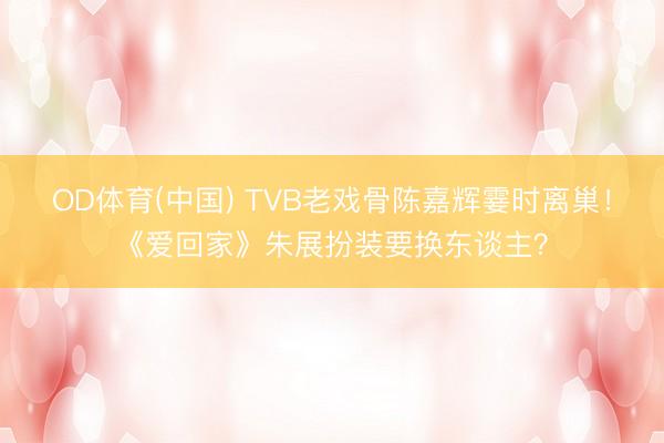 OD体育(中国) TVB老戏骨陈嘉辉霎时离巢！《爱回家》朱展扮装要换东谈主？