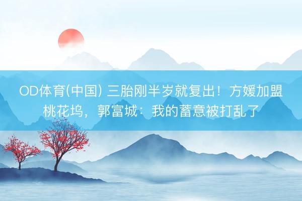 OD体育(中国) 三胎刚半岁就复出！方媛加盟桃花坞，郭富城：我的蓄意被打乱了