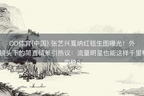 OD体育(中国) 张艺兴戛纳红毯生图曝光！外媒镜头下的简直情景引热议：流量明星也能这样千里稳？