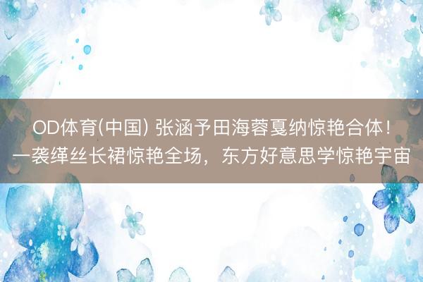 OD体育(中国) 张涵予田海蓉戛纳惊艳合体！一袭缂丝长裙惊艳全场，东方好意思学惊艳宇宙