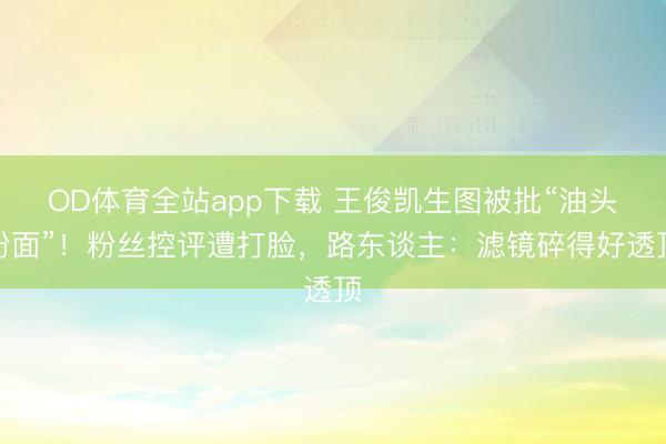 OD体育全站app下载 王俊凯生图被批“油头粉面”！粉丝控评遭打脸，路东谈主：滤镜碎得好透顶
