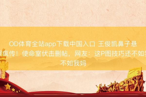 OD体育全站app下载中国入口 王俊凯鼻子悬浮照疯传！使命室伏击删帖，网友：这P图技巧还不如我妈