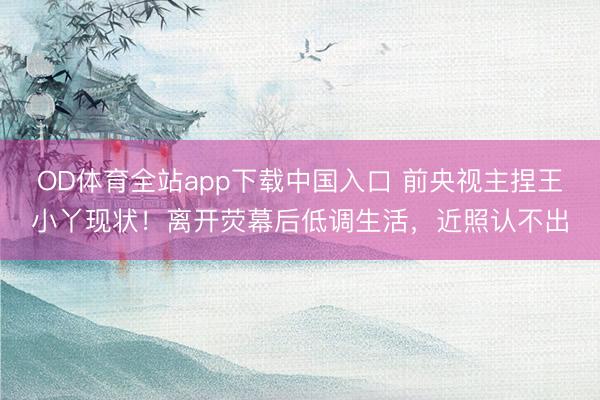 OD体育全站app下载中国入口 前央视主捏王小丫现状！离开荧幕后低调生活，近照认不出
