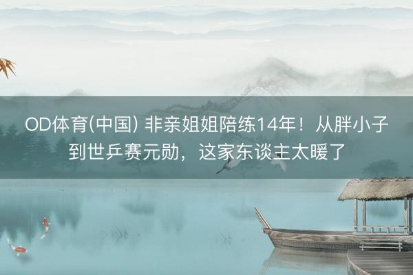 OD体育(中国) 非亲姐姐陪练14年！从胖小子到世乒赛元勋，这家东谈主太暖了