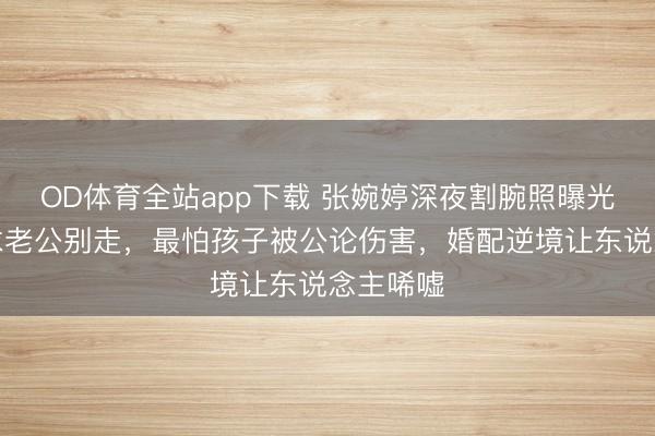 OD体育全站app下载 张婉婷深夜割腕照曝光！哭着求老公别走，最怕孩子被公论伤害，婚配逆境让东说念主唏嘘