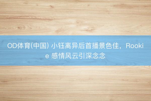 OD体育(中国) 小钰离异后首播景色佳，Rookie 感情风云引深念念