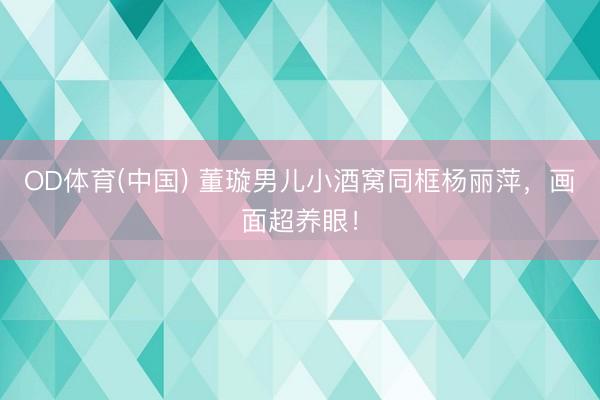 OD体育(中国) 董璇男儿小酒窝同框杨丽萍，画面超养眼！