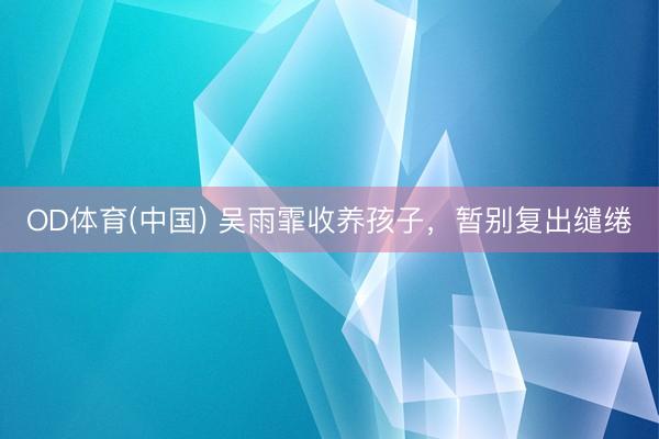 OD体育(中国) 吴雨霏收养孩子，暂别复出缱绻