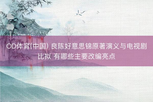 OD体育(中国) 良陈好意思锦原著演义与电视剧比拟 有哪些主要改编亮点