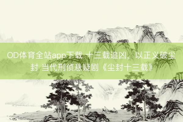 OD体育全站app下载 十三载追凶，以正义破尘封 当代刑侦悬疑剧《尘封十三载》