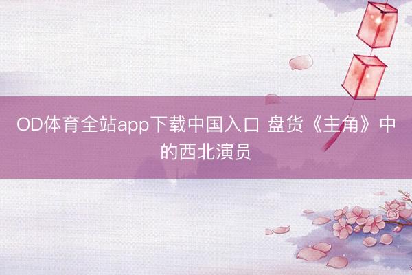 OD体育全站app下载中国入口 盘货《主角》中的西北演员