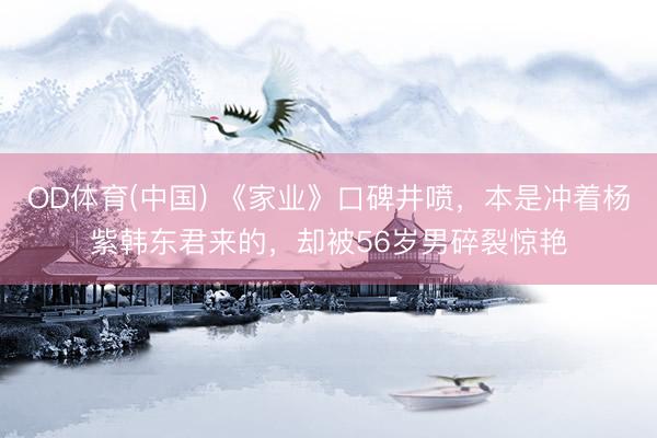 OD体育(中国) 《家业》口碑井喷,本是冲着杨紫韩东君来的,却被56岁男碎裂惊艳