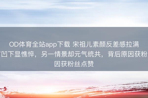 OD体育全站app下载 宋祖儿素颜反差感拉满！眼窝凹下显憔悴，另一情景却元气统共，背后原因获粉丝点赞