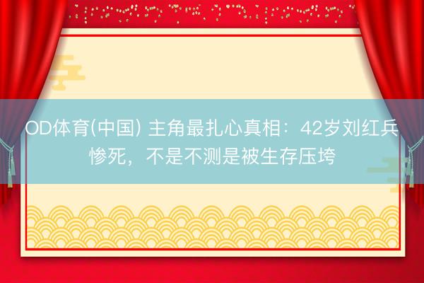 OD体育(中国) 主角最扎心真相：42岁刘红兵惨死，不是不测是被生存压垮