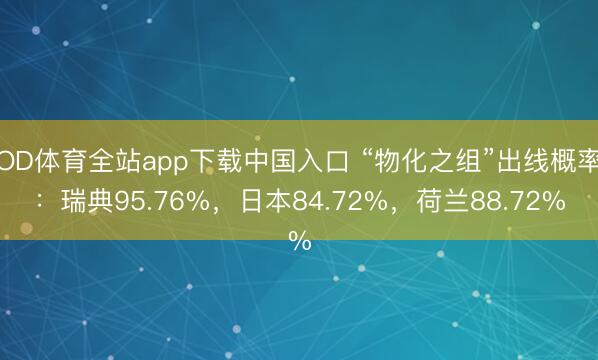 OD体育全站app下载中国入口 “物化之组”出线概率：瑞典95.76%，日本84.72%，荷兰88.72%
