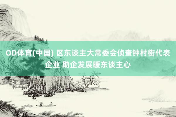OD体育(中国) 区东谈主大常委会侦查钟村街代表企业 助企发展暖东谈主心