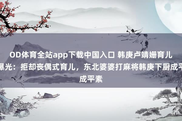 OD体育全站app下载中国入口 韩庚卢靖姗育儿经曝光：拒却丧偶式育儿，东北婆婆打麻将韩庚下厨成平素