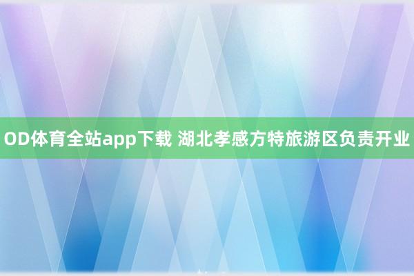 OD体育全站app下载 湖北孝感方特旅游区负责开业